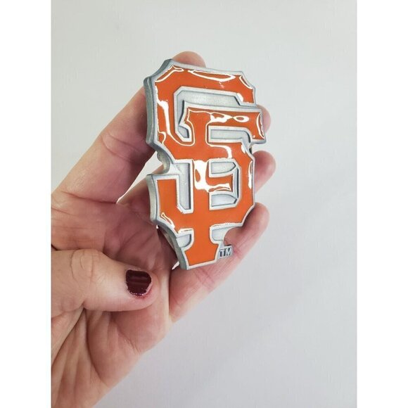 San Francisco Giants Belt Buckle SF Orange Pewter MLB New Old Stock Official '06 - Picture 7 of 7